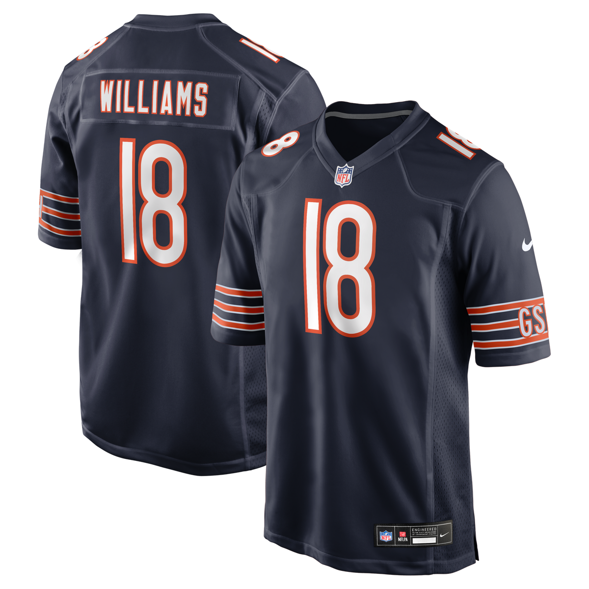 Chicago Bears Caleb Williams Navy Player Game Football Jersey