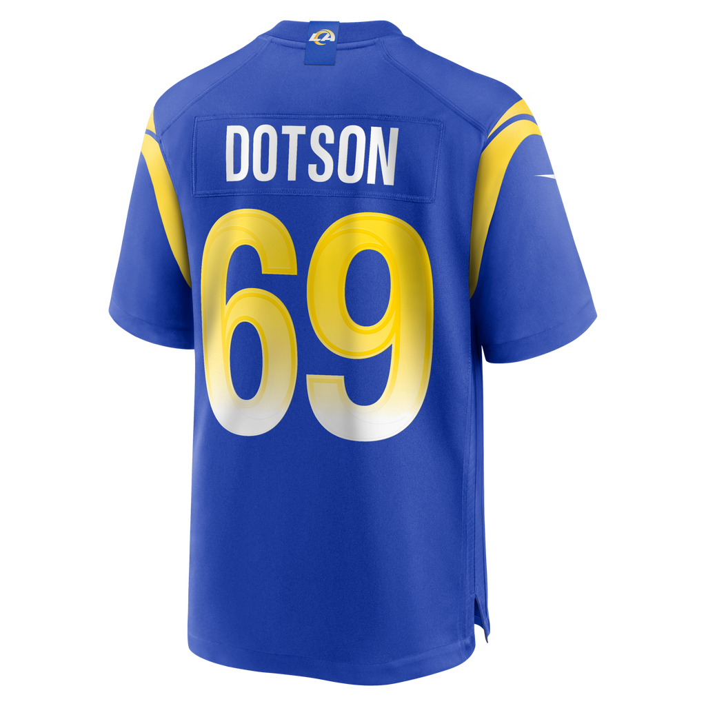 Los Angeles Rams Kevin Dotson Royal Game Football Jersey