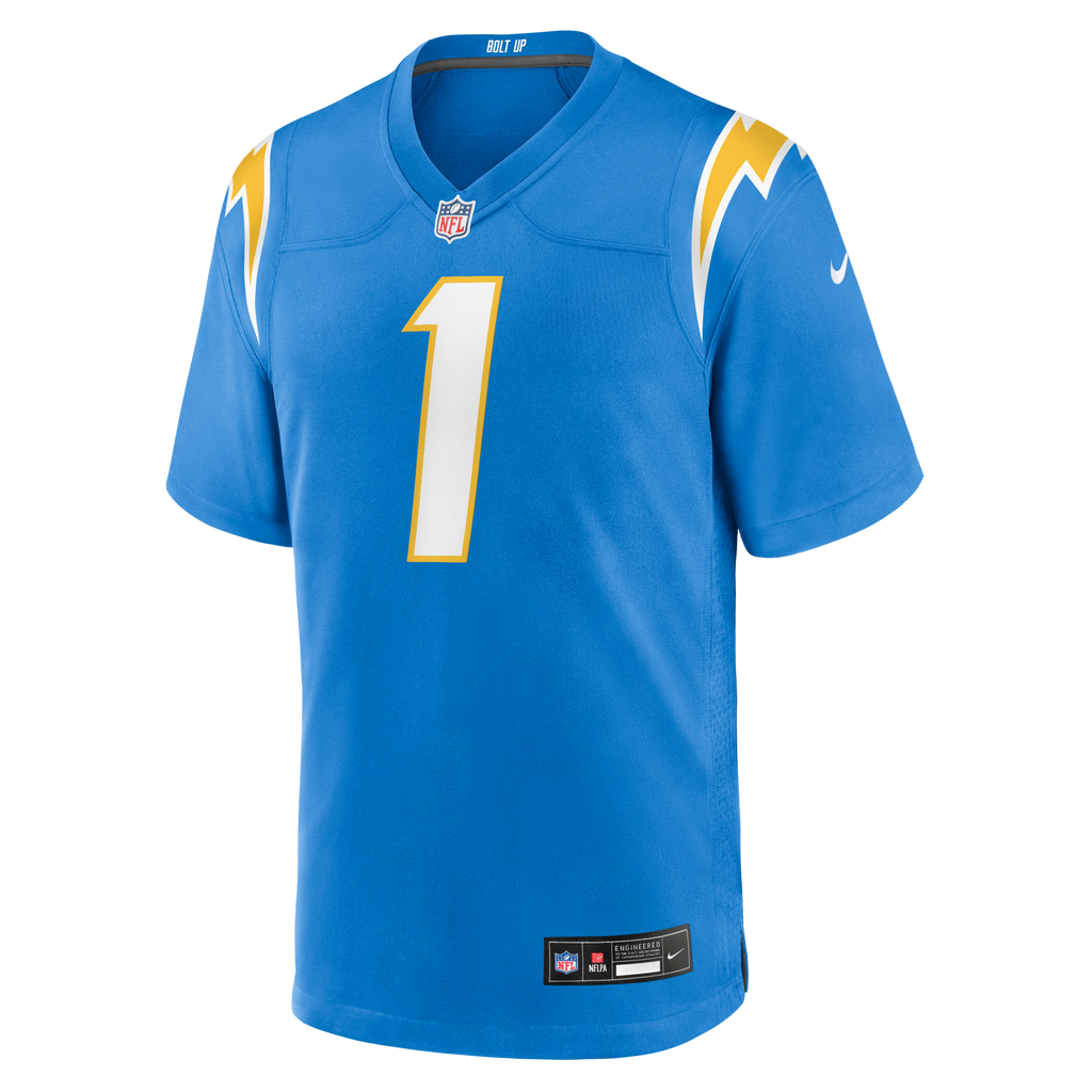 Los Angeles Chargers Akheem Mesidor Powder Blue 2026 NFL Draft First Round Pick No. 22 Team Game Football Jersey