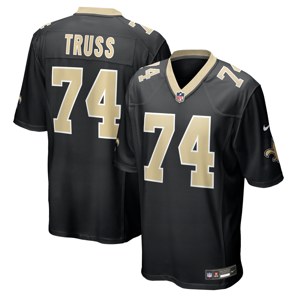 New Orleans Saints Xavier Truss Black Team Game Football Jersey