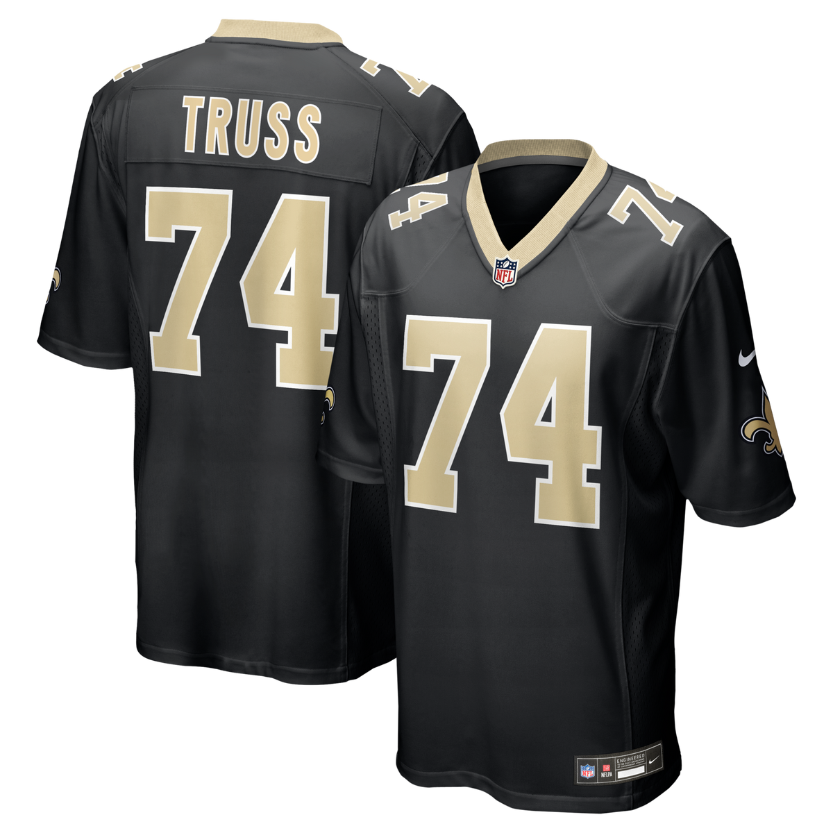 New Orleans Saints Xavier Truss Black Team Game Football Jersey