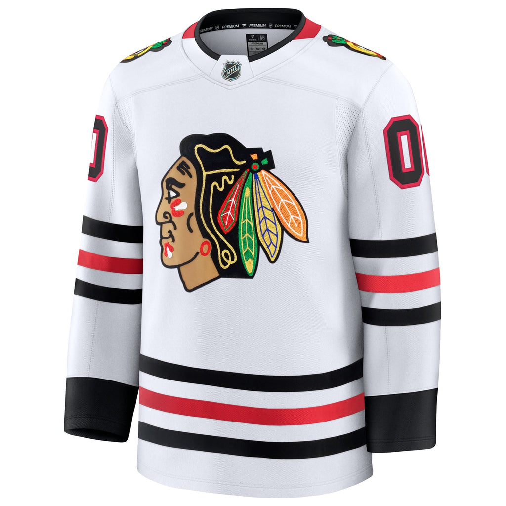 Chicago Blackhawks White Away Premium Custom Jersey