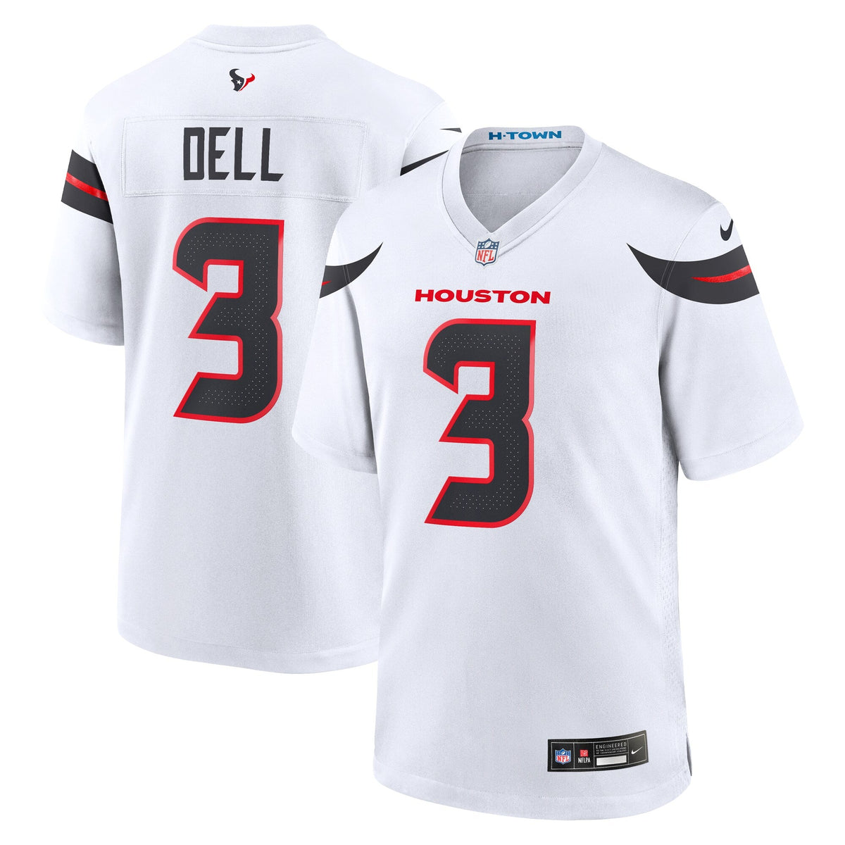 Houston Texans Tank Dell White Game Football Jersey