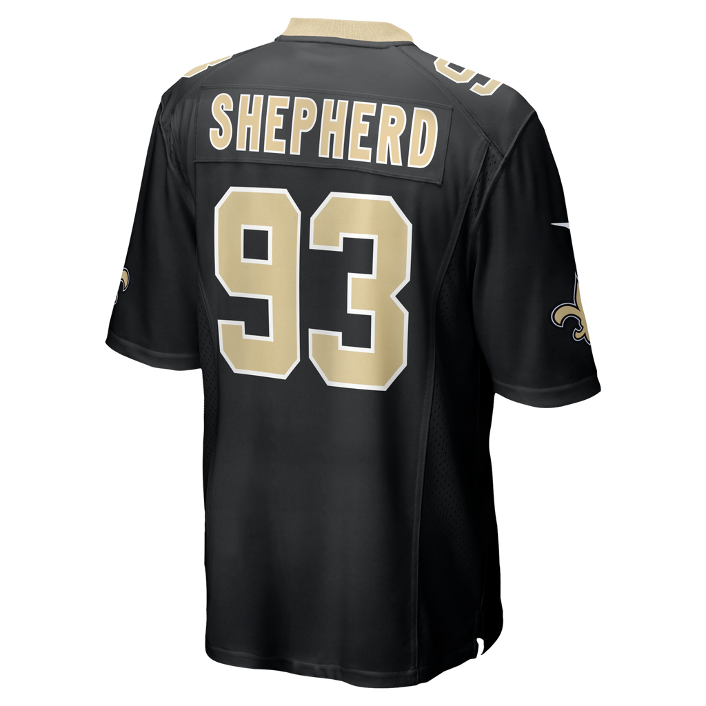 New Orleans Saints Nathan Shepherd Black Game Football Jersey
