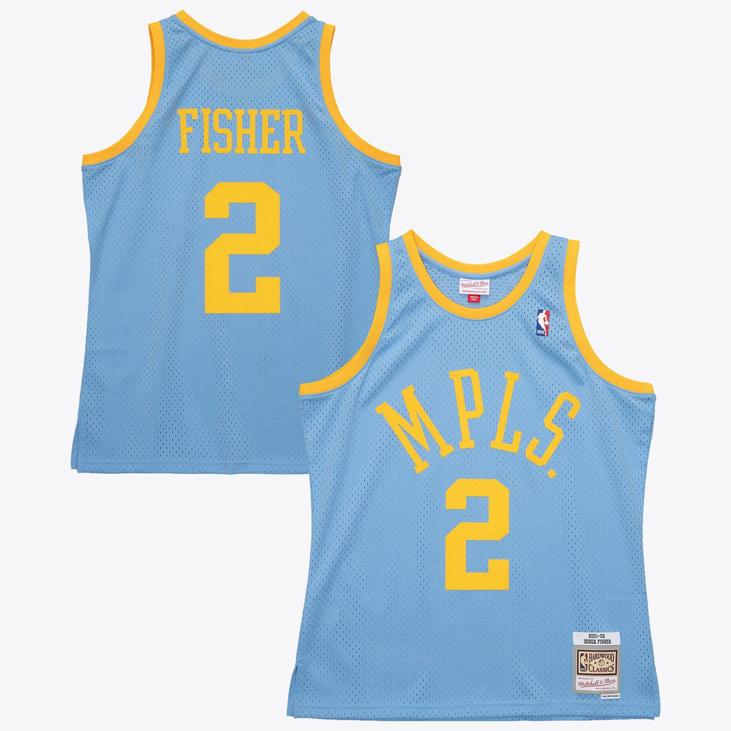 Los Angeles Lakers Derek Fisher 2001 Swingman Jersey - Columbia Blue