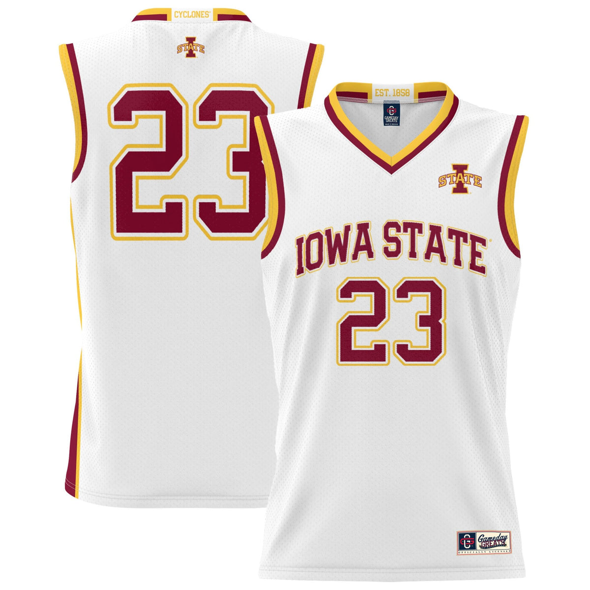 #23 Iowa State Cyclones Lightweight Basketball Jersey - White
