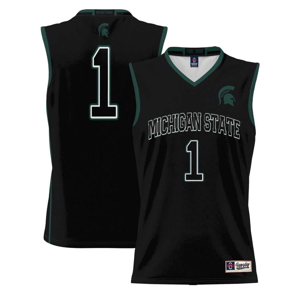 #1 Michigan State Spartans Lightweight Basketball Jersey - Black