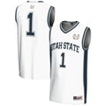 #1 Utah State Aggies Lightweight Basketball Jersey - White