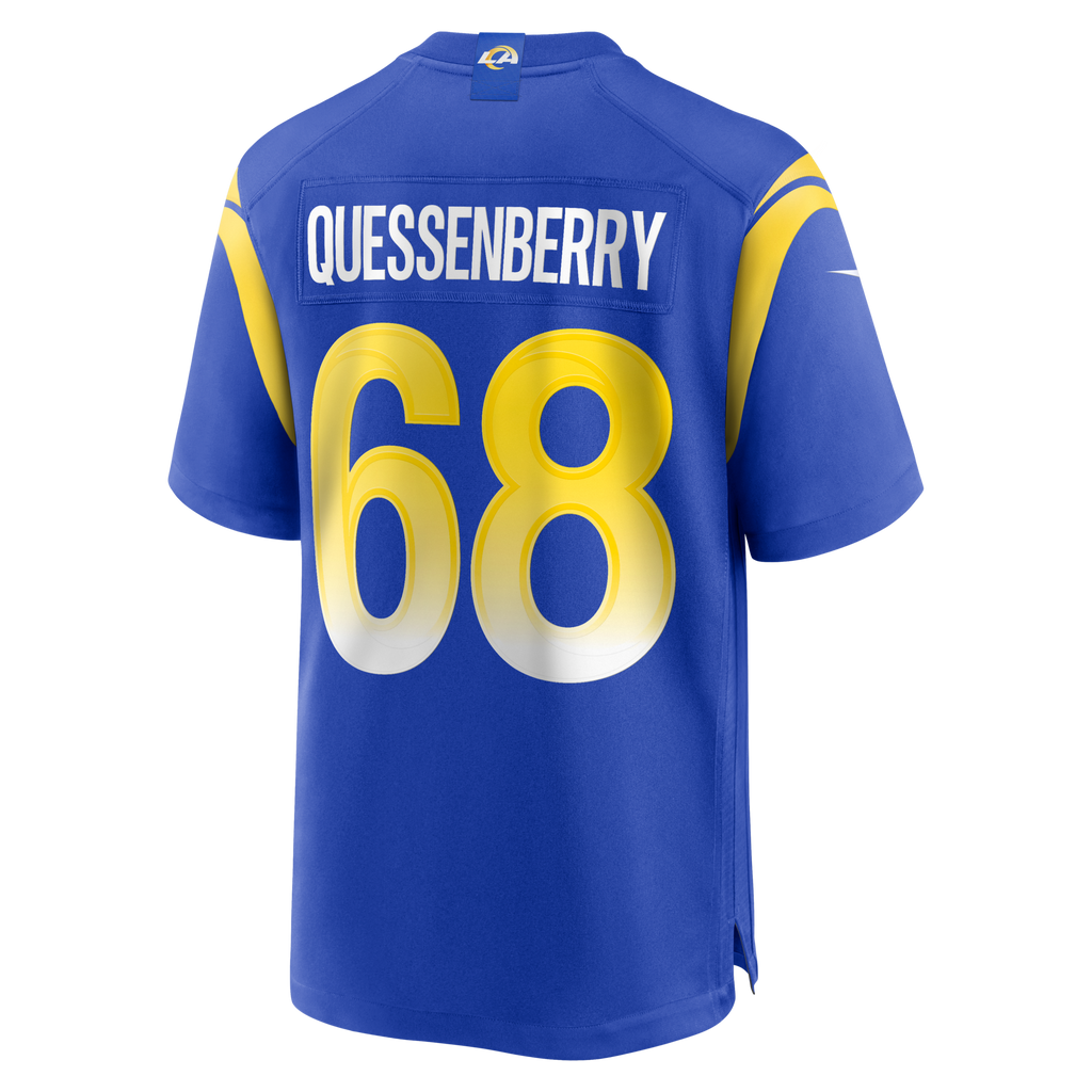 Los Angeles Rams David Quessenberry Royal Team Game Football Jersey