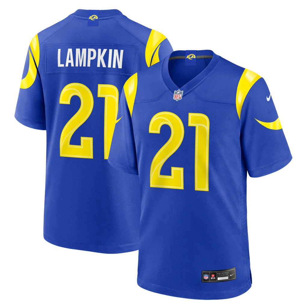 Los Angeles Rams Cam Lampkin Royal Team Game Football Jersey