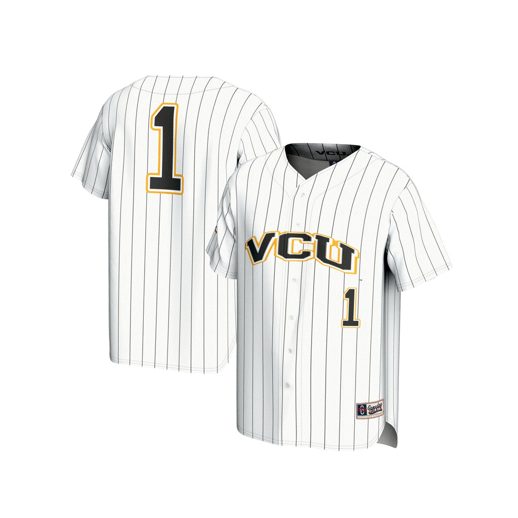 #1 VCU Rams Lightweight Baseball Fashion Jersey - White