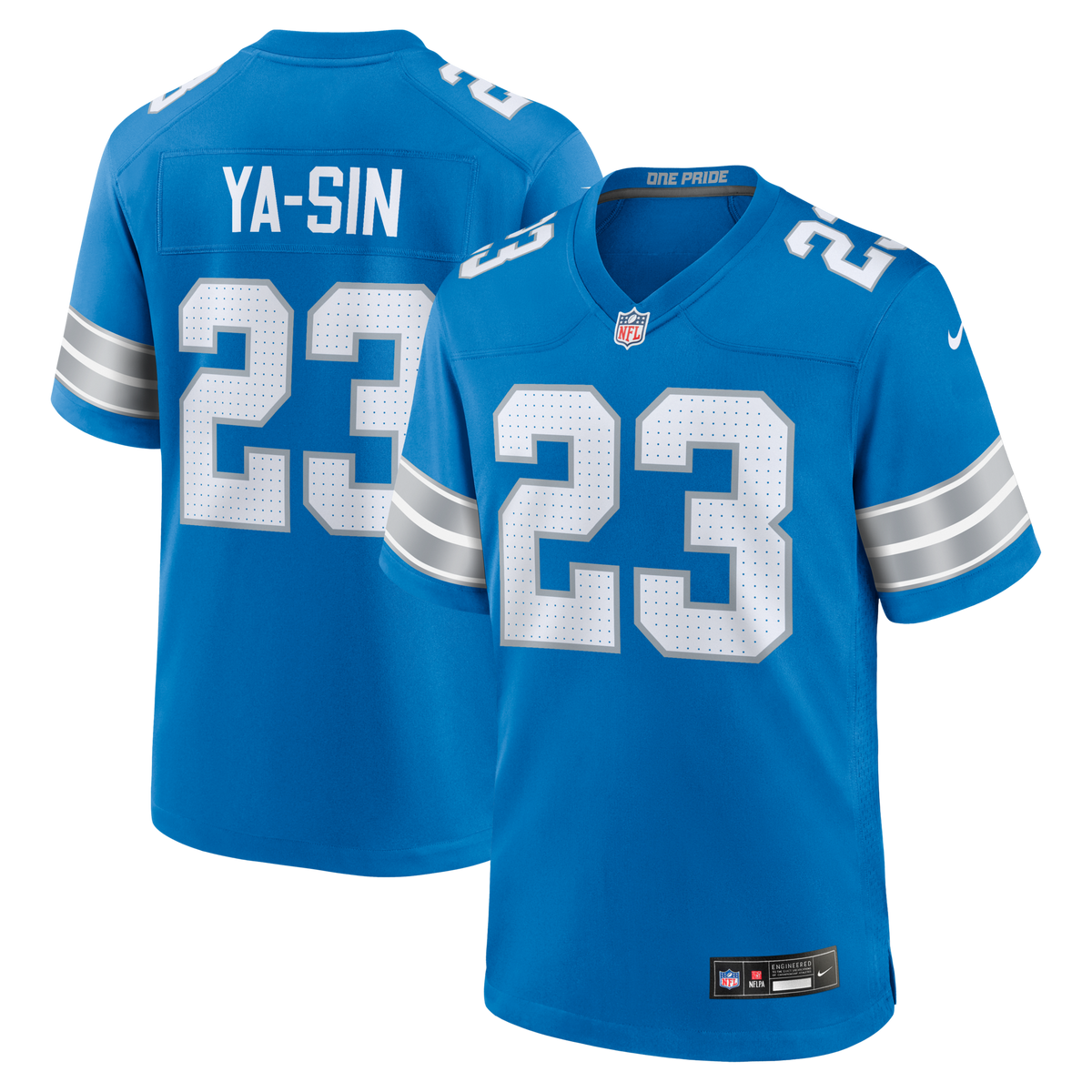 Detroit Lions Rock Ya-Sin Blue Team Game Football Jersey