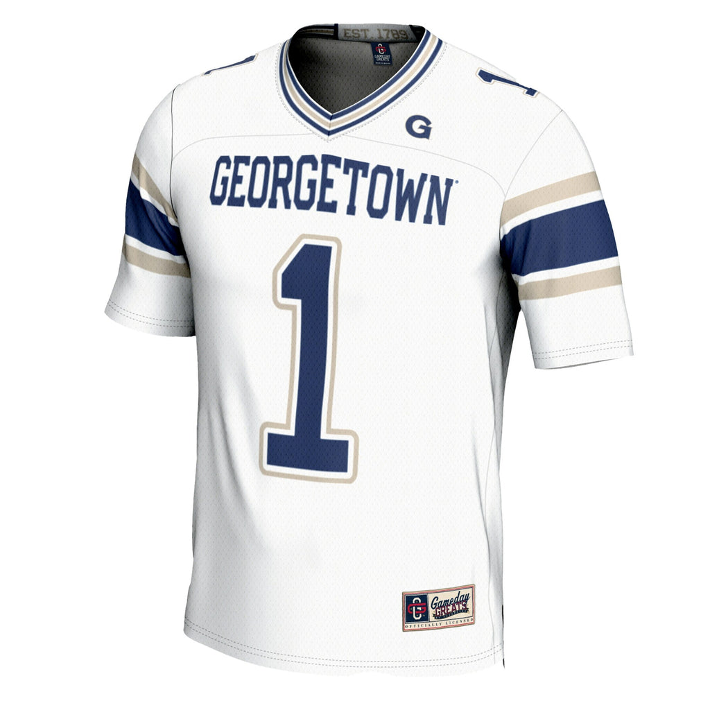 #1 Georgetown Hoyas Football Jersey - White