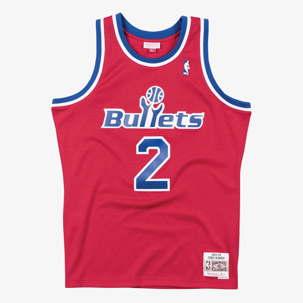 Washington Bullets Chris Webber 1994 Swingman Road Jersey - Scarlet