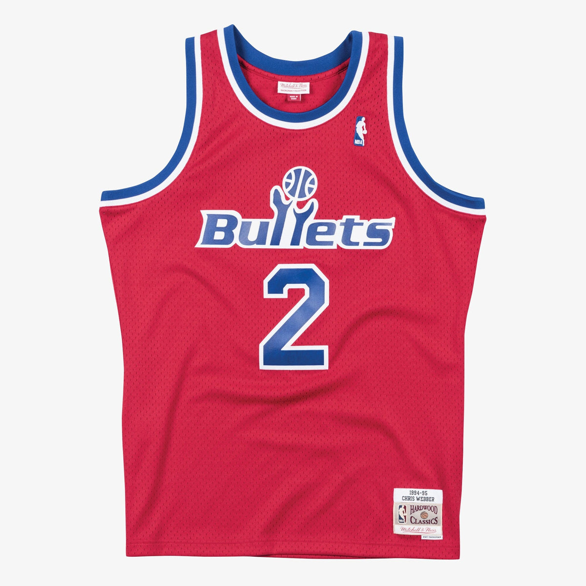 Washington Bullets Chris Webber 1994 Swingman Road Jersey - Scarlet