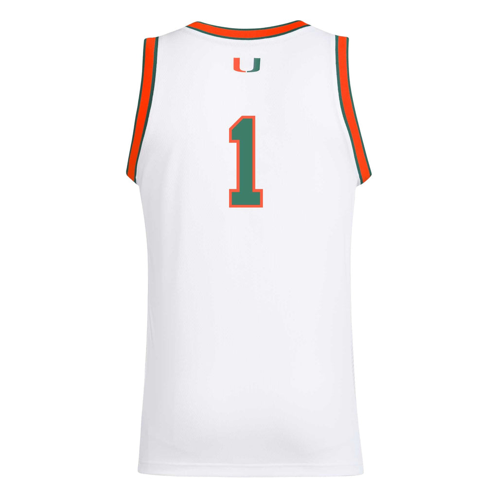 #1 White Miami Hurricanes Replica Swingman Jersey