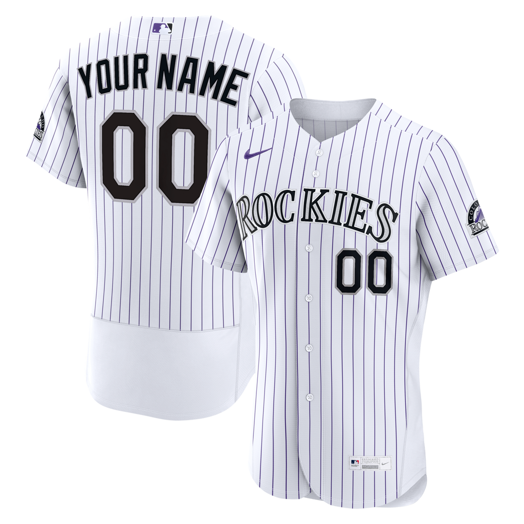 Colorado Rockies White Home Custom Baseball Jersey