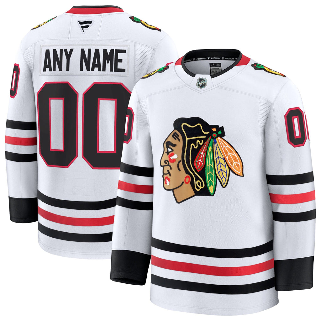 Chicago Blackhawks White Away Premium Custom Jersey