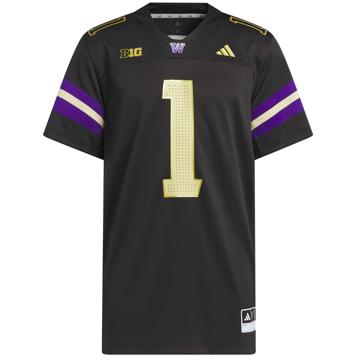 #1 Washington Huskies Premier Strategy Jersey - Black