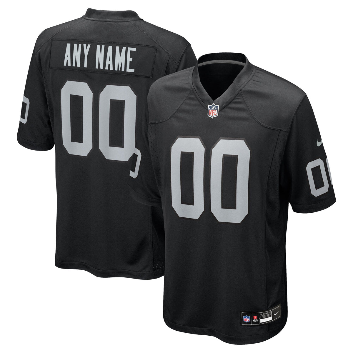 Las Vegas Raiders Black Custom Game Football Jersey