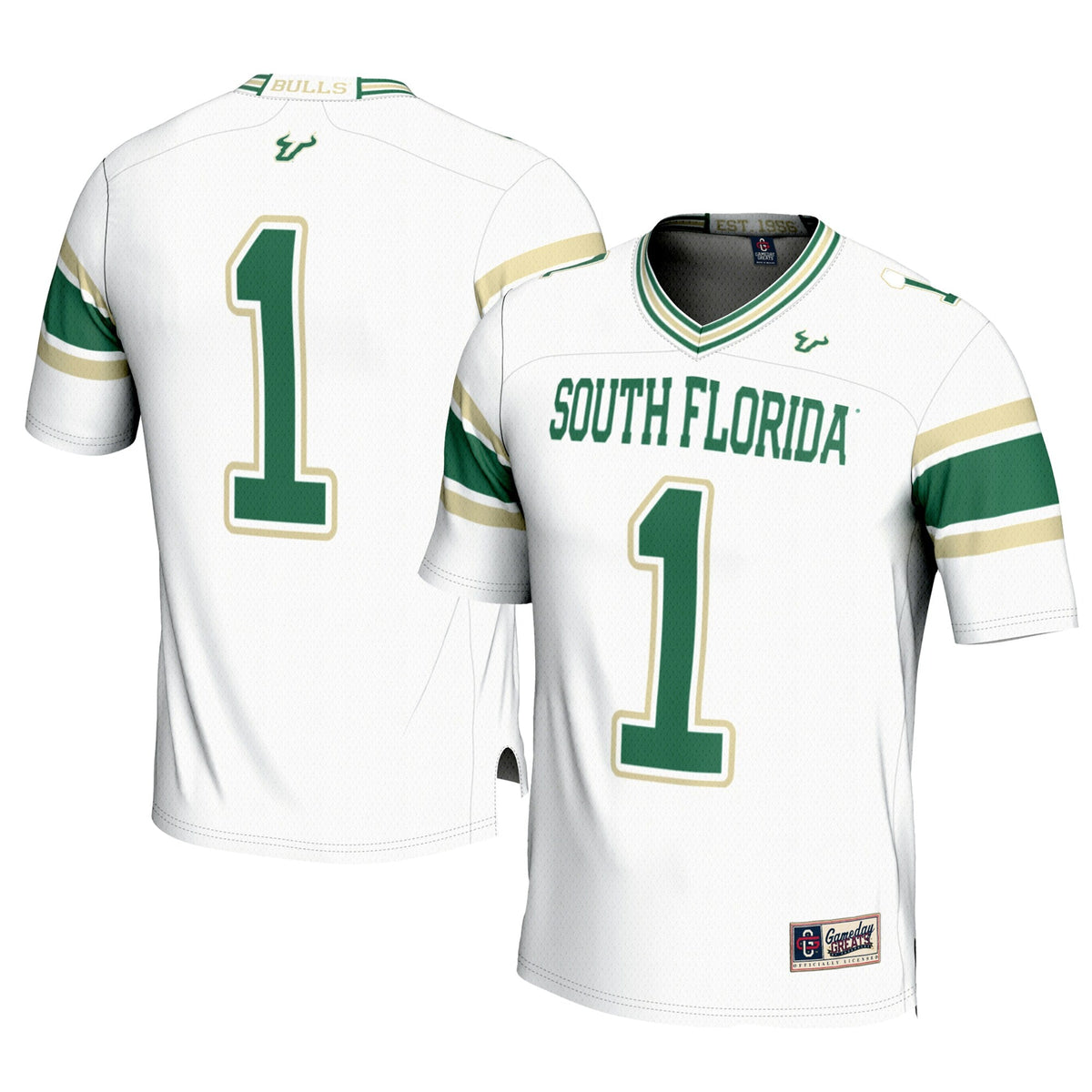 #1 White South Florida Bulls Football Jersey
