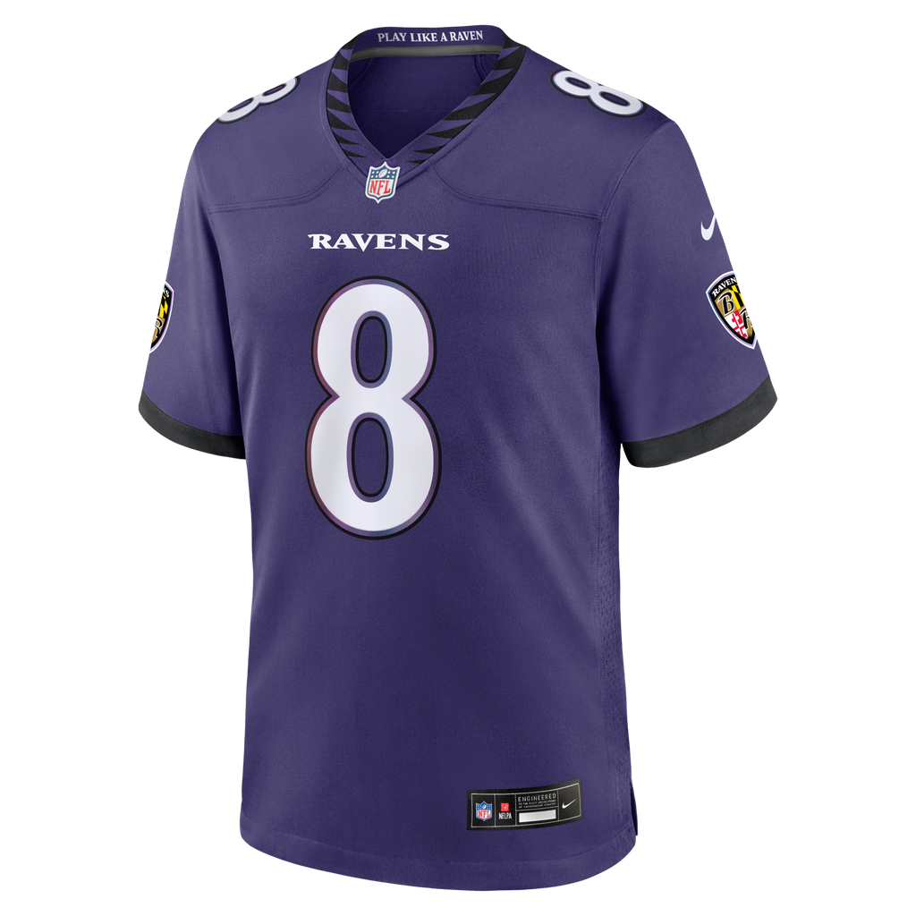 Baltimore Ravens Lamar Jackson Purple Team Game Football Jersey