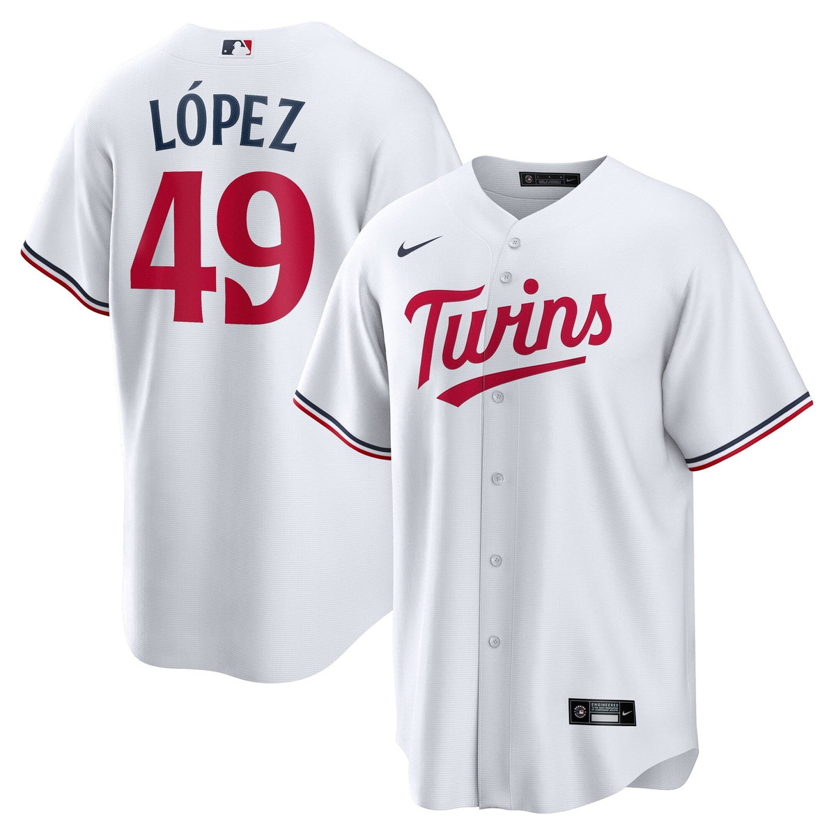 Minnesota Twins Pablo López White Home Replica Player Baseball Jersey