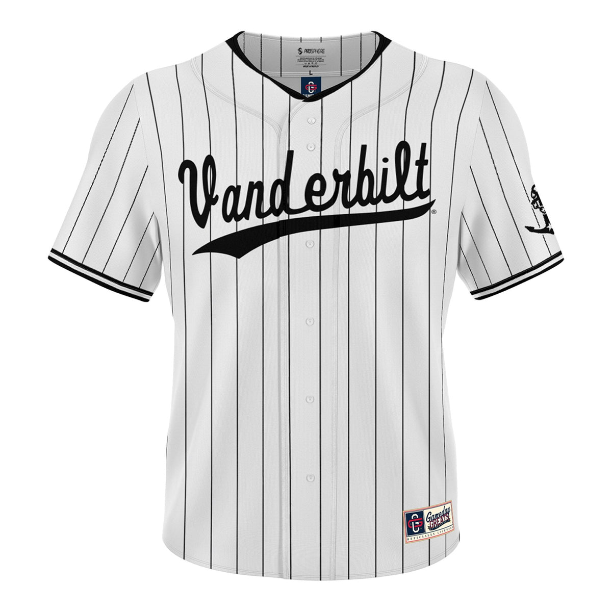 White Vanderbilt Commodores Lightweight Collegiate Baseball Fashion Jersey