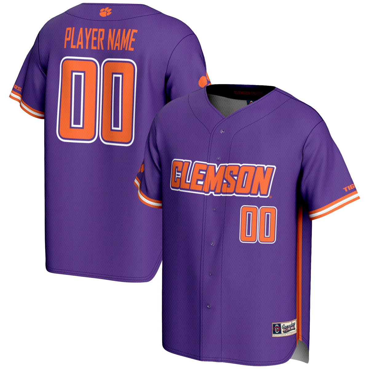 Clemson Tigers NIL Pick-A-Player Lightweight Baseball Jersey - Purple