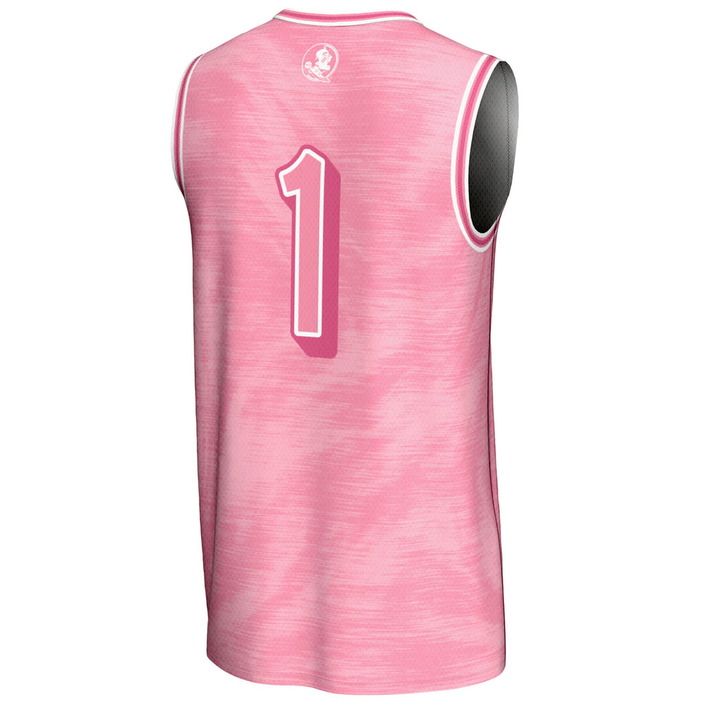 #1 Florida State Seminoles Lightweight Basketball Fashion Jersey - Pink