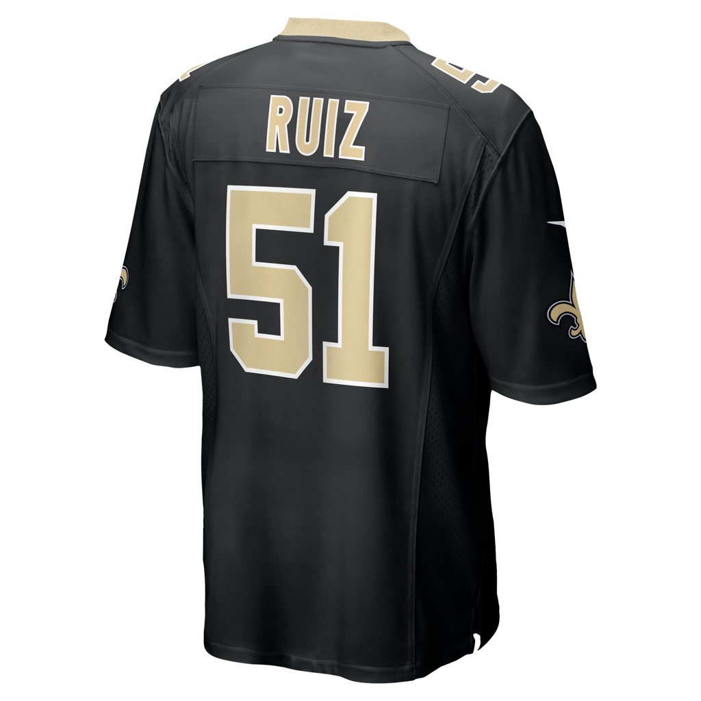 New Orleans Saints Cesar Ruiz Black Game Football Jersey