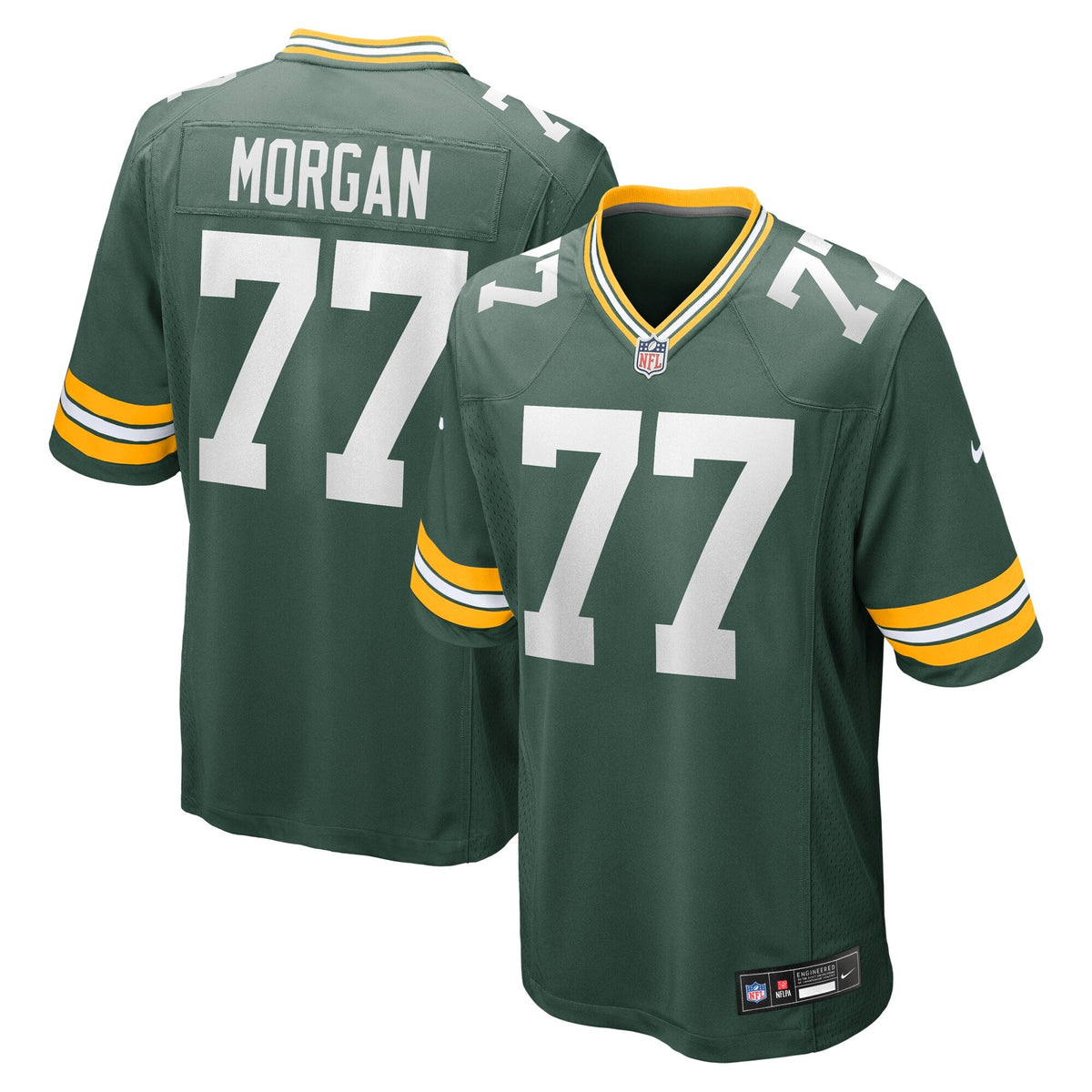 Green Bay Packers Jordan Morgan Green Player Game Football Jersey