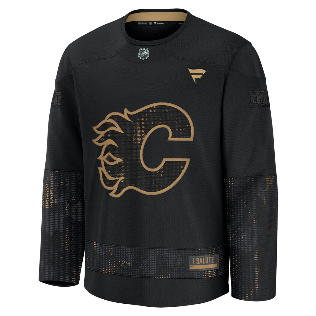 Calgary Flames Black 2024 Military Appreciation Custom Practice Jersey
