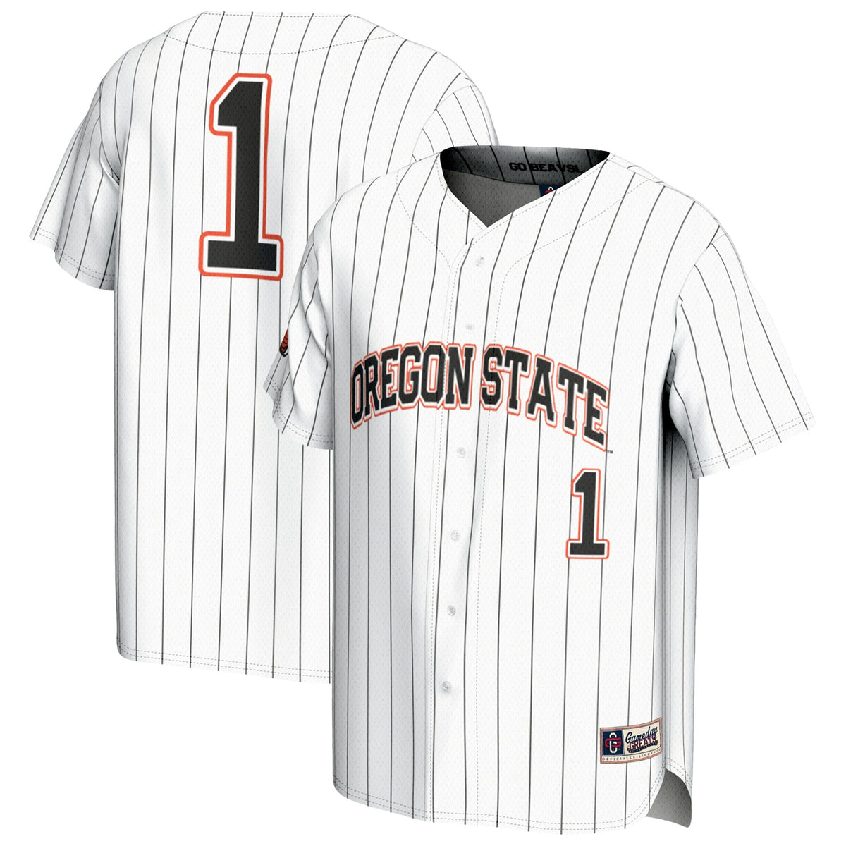 #1 White Oregon State Beavers Lightweight Baseball Fashion Jersey
