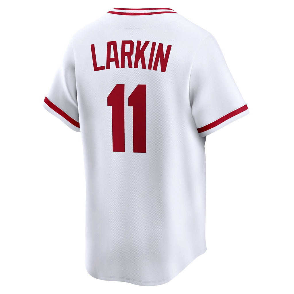 Cincinnati Reds Barry Larkin White Throwback Cooperstown Collection Limited Baseball Jersey