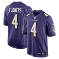 Baltimore Ravens Zay Flowers Purple Game Football Jersey