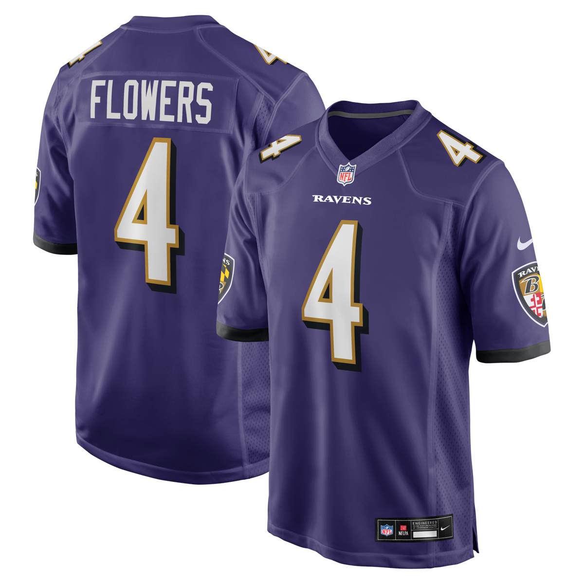 Baltimore Ravens Zay Flowers Purple Game Football Jersey