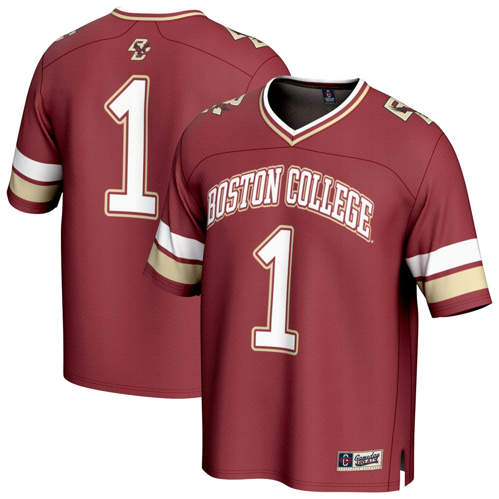 #1 Maroon Boston College Eagles Lightweight Collegiate Football Fashion Jersey