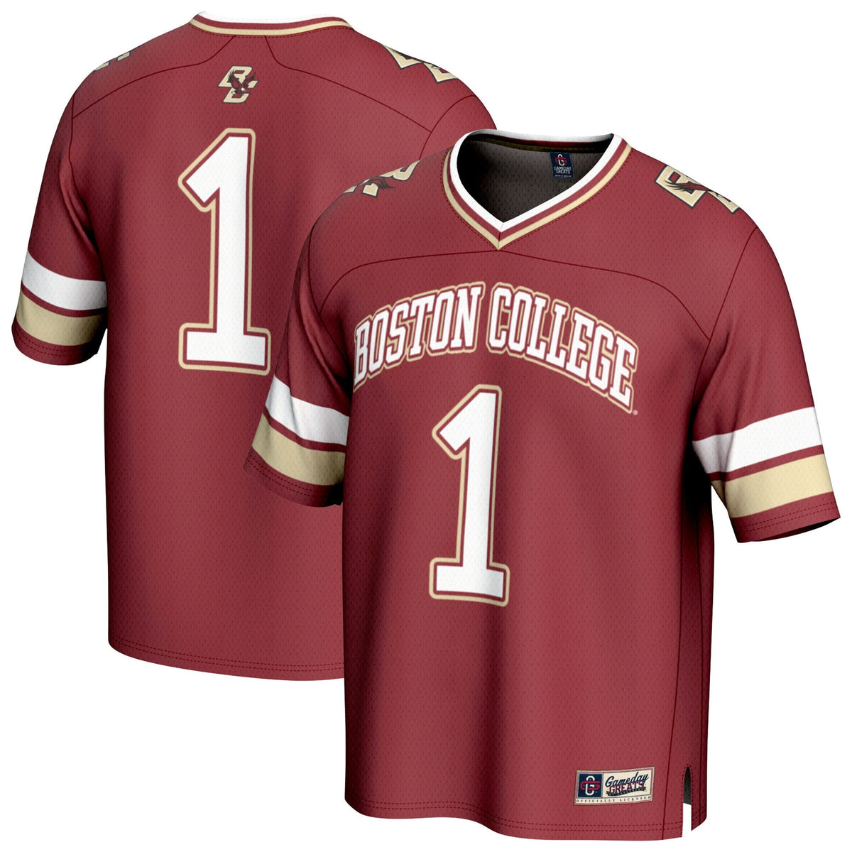 #1 Maroon Boston College Eagles Lightweight Collegiate Football Fashion Jersey