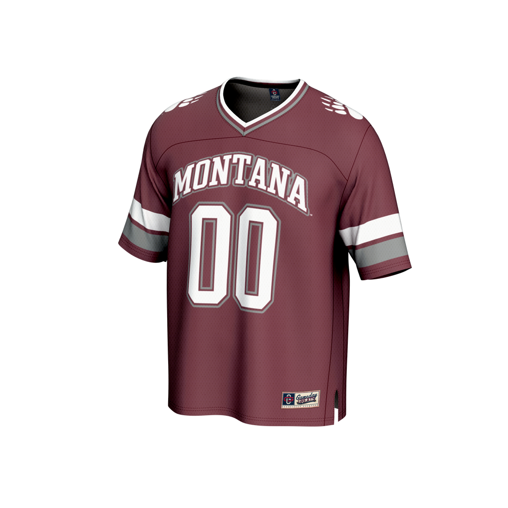 #00 Montana Grizzlies Lightweight Collegiate Football Fashion Jersey - Maroon