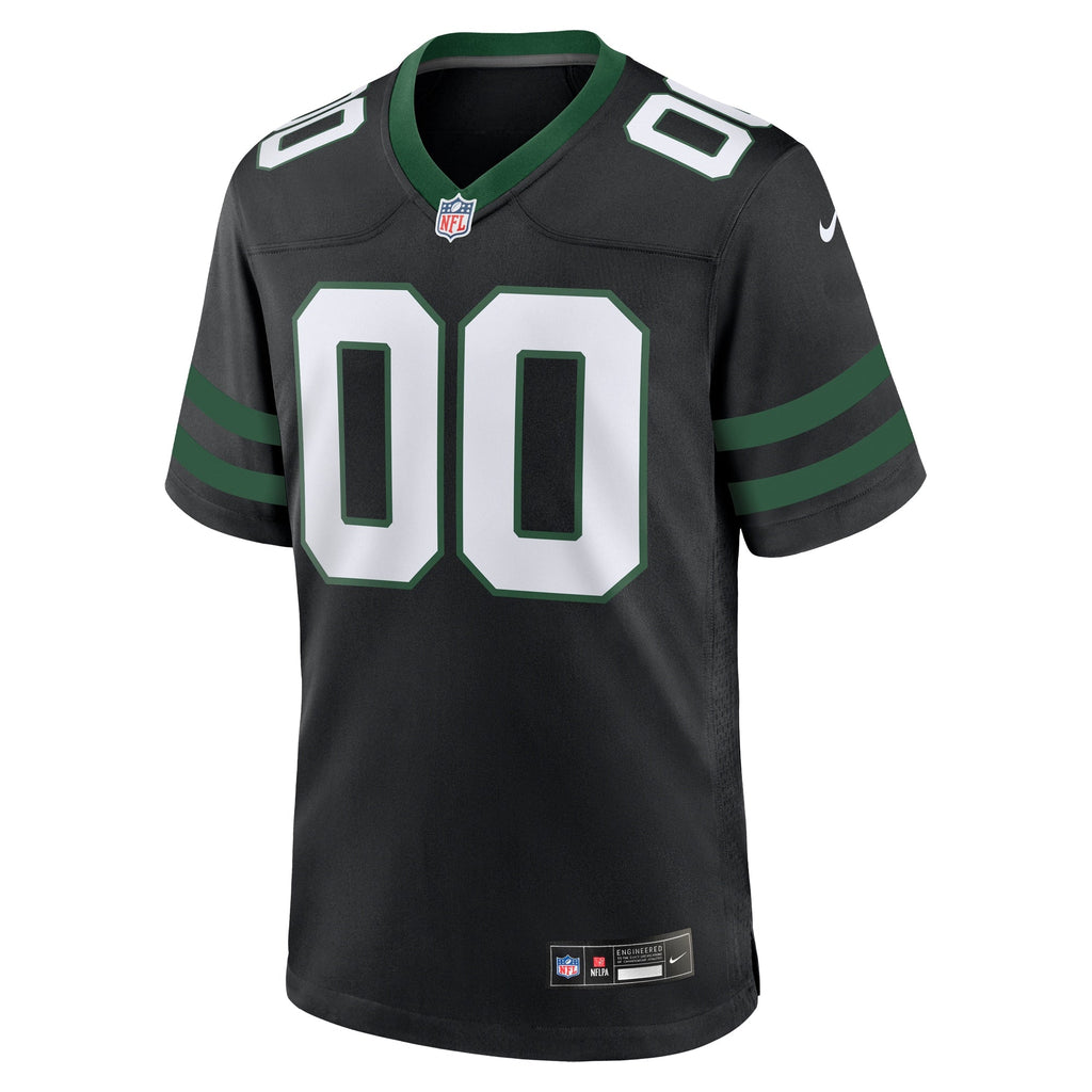 New York Jets Legacy Black Alternate Custom Game Football Jersey