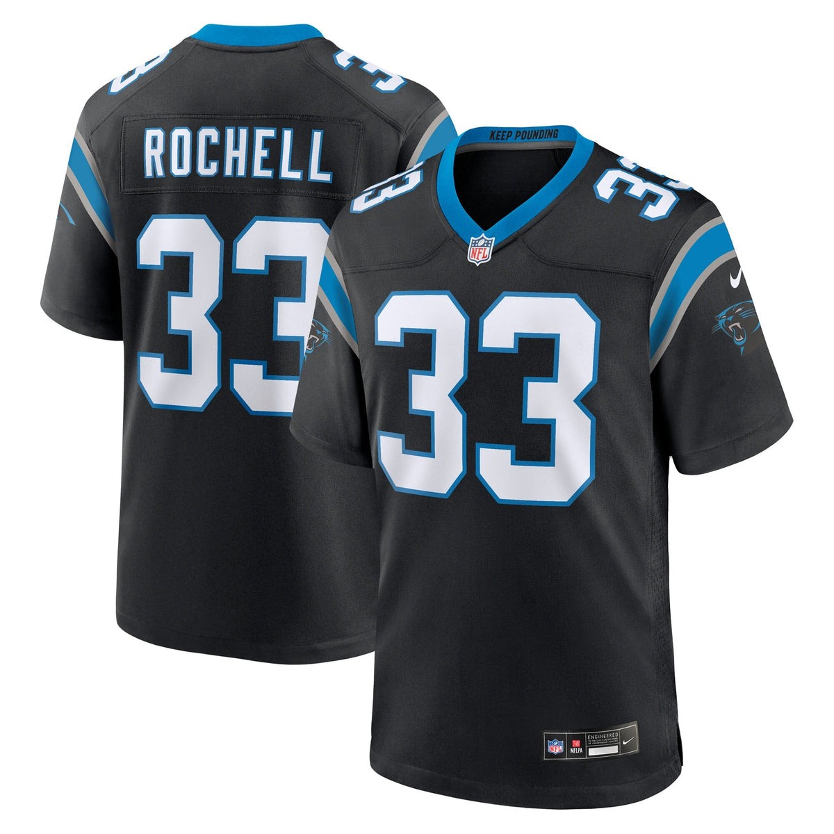 Carolina Panthers Robert Rochell Black Team Game Football Jersey