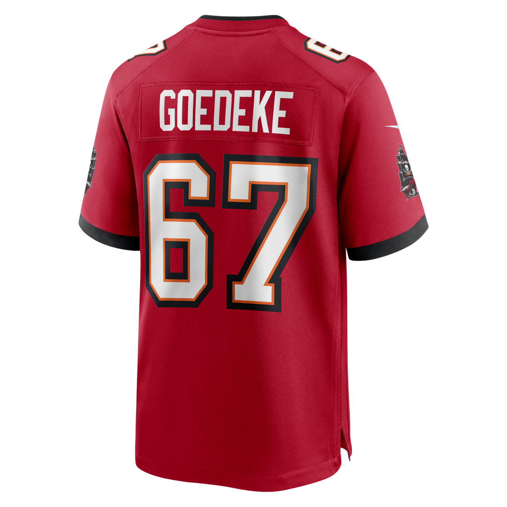 Tampa Bay Buccaneers Luke Goedeke Red Game Player Football Jersey