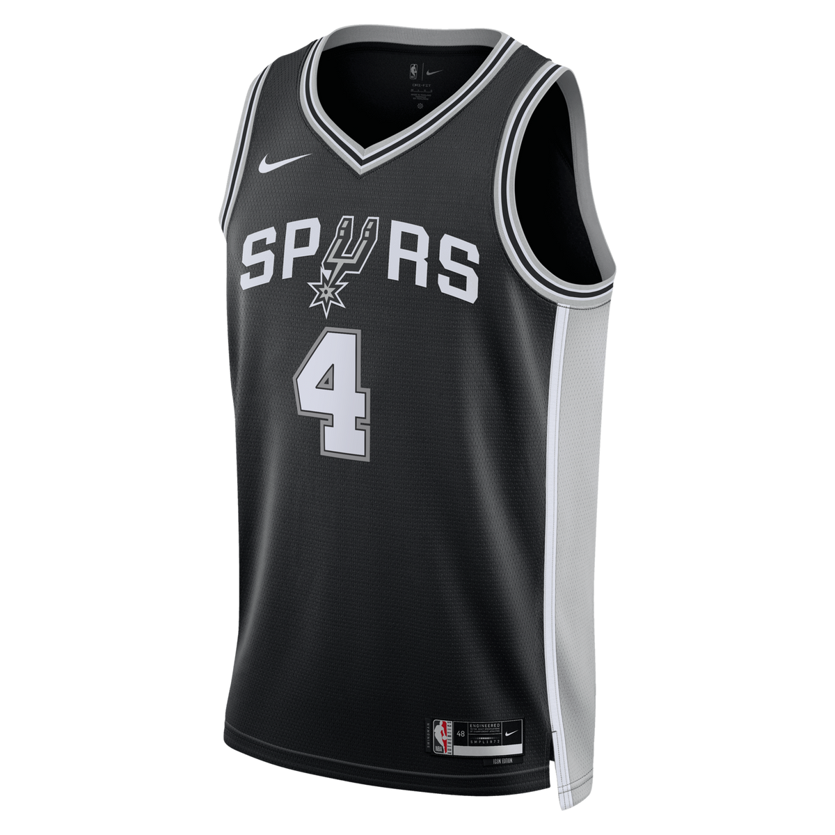 San Antonio Spurs Icon Edition Swingman Jersey - Black - De'Aaron Fox