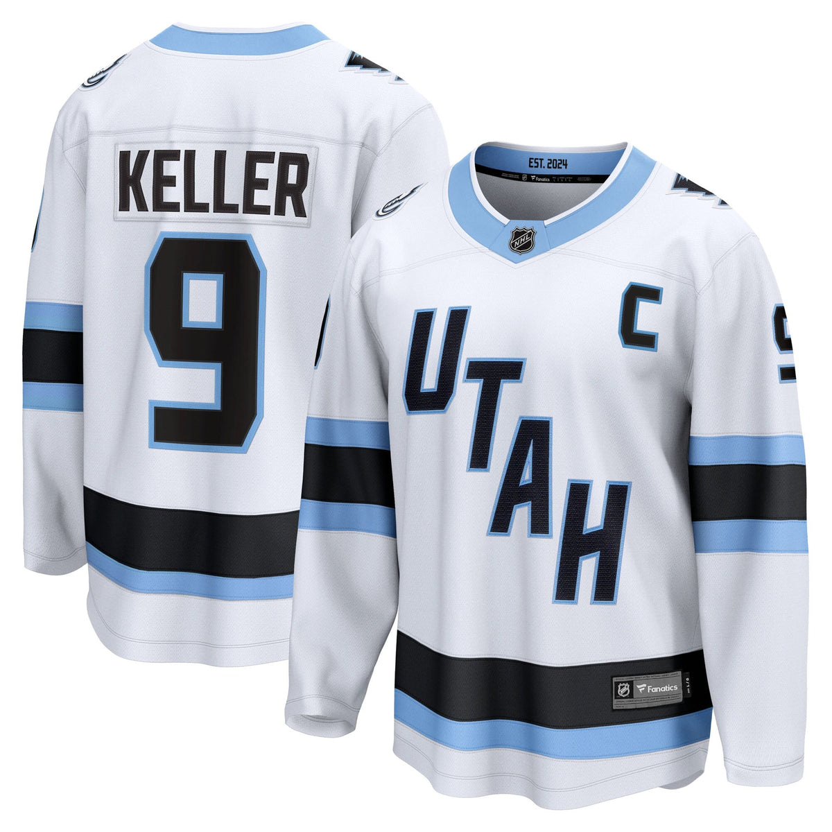 Utah Mammoth Clayton Keller White Away Breakaway Player Hockey Jersey