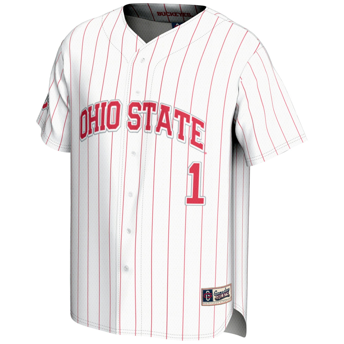 #1 White Ohio State Buckeyes Lightweight Baseball Jersey