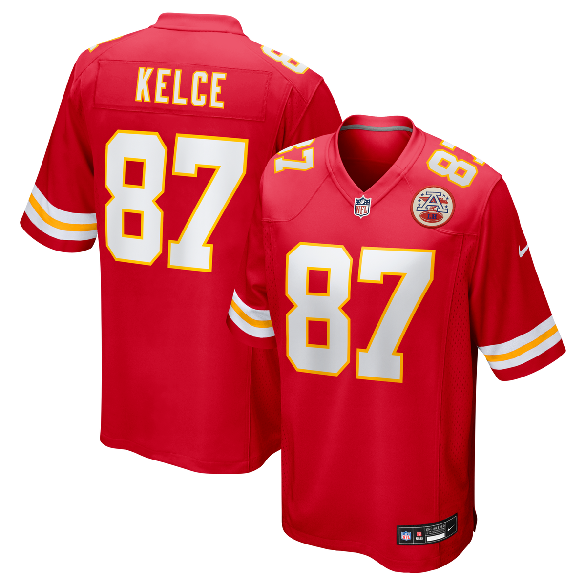 Kansas City Chiefs Travis Kelce Red Game Football Jersey