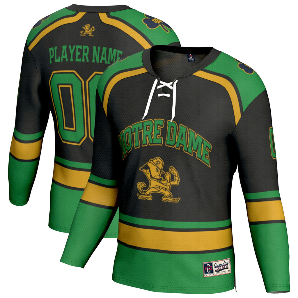 Notre Dame Fighting Irish Lightweight Hockey NIL Pick-a-Player Fashion Jersey - Black