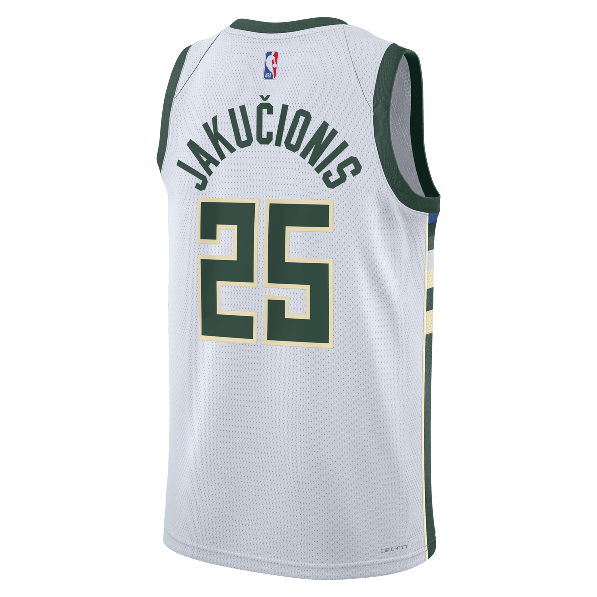 Milwaukee Bucks Association Edition Swingman Jersey - White - Kasparas Jakučionis