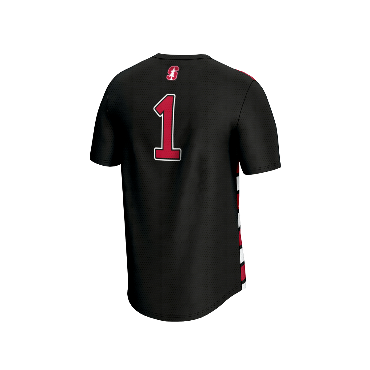 #1 Black Stanford Cardinal Lightweight Soccer Fashion Jersey